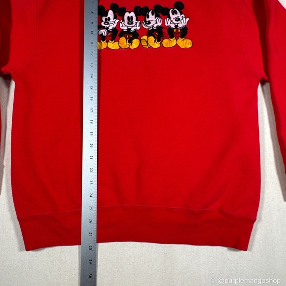 Vintage Disney Mickey Mouse Embroidered Crewneck Sweatshirt | Red | Large | USA - Picture 8 of 12